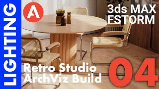 Retro Studio Part 04  LIGHTING  3ds Max Interior Rendering [upl. by Allicirp46]