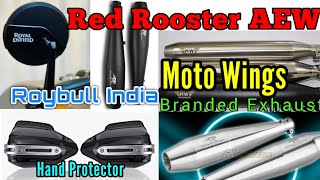 Branded Bike Accessories  Red Rooster Performance Exhaust  AEW  MotoWing Exhaust  RoyBull India [upl. by Bray205]