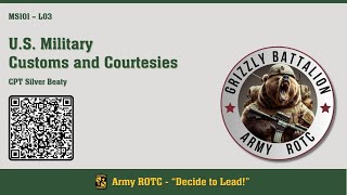 US Military Customs and Courtesies  MSL101 Lesson 03  ROTC [upl. by Ellebanna]