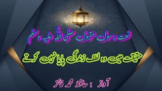 Naat Shareef  Haqiqat main wo lutfe zindagi paya ni karte Voice  Hafiz Muhammad Faiz [upl. by Mackler]