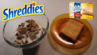 SHREDDIES amp PILLSBURY TOASTER SCRAMBLES SAUSAGE ASMR MUKBANG [upl. by Eellehs472]