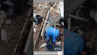 The Process Of Covering The Pipe With Concrete [upl. by Giusto]