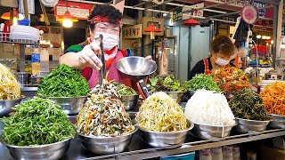 비빔밥 하나로 광장시장을 제패한 붉은 머리띠 아줌마 40년 내공 비빔밥 칼국수 냉면 손만두 달인  bibimbap kalguksu  korean street food [upl. by Garibald]