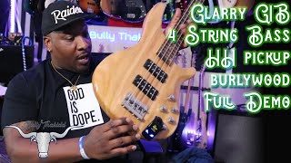 Glarry GIB 4 String Bass Guitar Full Size HH Pickup Full Demo [upl. by Ardek301]