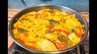 MI ARROZ CON BACALAO DELICIOSO Y RAPIDO DE HACER👩‍🍳 [upl. by Enirroc]