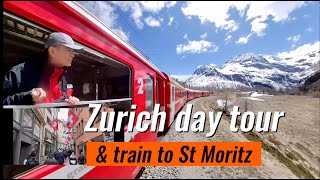 Zurich city tour and see the magnificent views to St Moritz by train [upl. by Rehtaef]