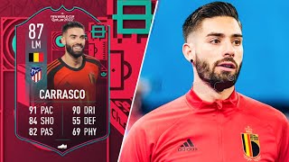 HES META 87 PATH TO GOLRY CARRASCO PLAYER REVIEW  FIFA 23 Ultimate Team [upl. by Manard573]