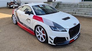 500HP Audi TT RS with Straigth Pipes Start Up LOUD Revs amp Drag Racing [upl. by Ecirtaed]