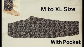 Kurti Pant cutting and stitching for beginners 34quot to 38quot Pant cutting pant pocket CuttingNE [upl. by Neelak]