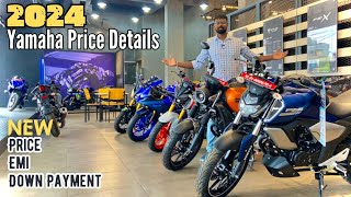 2024 Yamaha Bikes New Price Details  Rayzr  Fascino  MT  FZX  R15  Down payment amp Emi Details [upl. by Dynah]