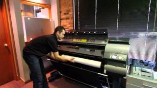 Loading Roll Paper amp Cut Sheets into a Canon IPF8300 [upl. by Droflim544]