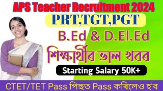 Good News For BEdDElEd CandidatesAPS Teacher Recruitment 2024 [upl. by Undine]