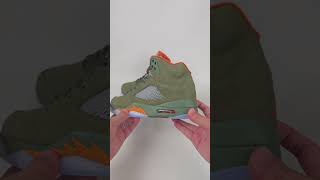 UA Jordan 5 Retro Olive 2024 Unboxing Wonderkicks [upl. by Atsahc]