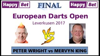 Final amp Presentation Peter Wright v Mervyn King  European Darts Open 2017 HD 1080p [upl. by Nnylarac359]