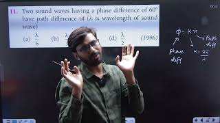 Two sound waves having a phase difference of 60 degree have path difference of  lemdha is [upl. by Aitercul]