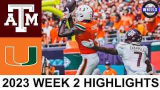 Miami vs 23 Texas AampM Highlights  College Football Week 2  2023 College Football Highlights [upl. by Nitsruk562]