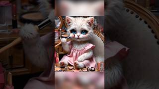 Cute kitten makeup cat catlover kitten catshorts smartcat cute cutecat [upl. by Alebasi705]