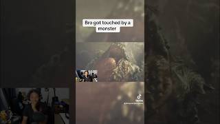 Bro got touched by a monster trending gaming shorts monsterhunter monsterhunterwilds funny [upl. by Enelrihs413]