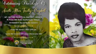 Celebrating The Life Of Our Beloved Annette Althea Timothy Campbell [upl. by Nirtiac]