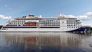 Cruise ship HANSEATIC nature in Kiel Canal  Ferry point Kudensee  August 24 2021 [upl. by Onaivatco]