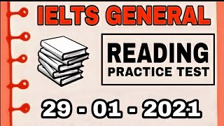 GENERAL IELTS READING PRACTICE TEST  V2 IELTS  29  01  2024 [upl. by Glynda]