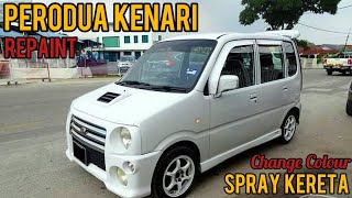 REPAINT PERODUA KENARI  Change Colour  Spray Kereta [upl. by Giff]