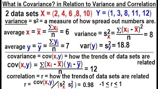 Covariance 1 of 17 What is Covariance in Relation to Variance and Correlation [upl. by Tiff572]