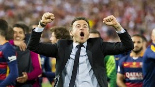 FC Barcelona – Copa del Rey Champions 2016 Luis Enrique celebrating the victory [upl. by Byrom]