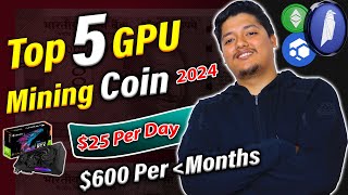 🤑 Top 5 Profitable Coins To Mine In 2024  Earn 25 Per Day For Crypto Mining 😍 [upl. by Qidas698]