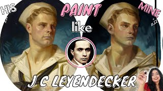 🤩JC LEYENDECKER TUTORIAL Joseph Christian Leyendecker Style Study 😱 [upl. by Pepi]