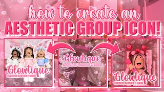 how to make an AESTHETIC ROBLOX group ICON  mxddsie ♡ [upl. by Eyr279]