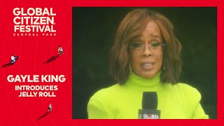 Gayle King welcomes Jelly Roll to the stage  Global Citizen Festival NYC 2024 [upl. by Meriel780]