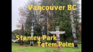 Stanley Park Totem Poles Vancouver BC Canada [upl. by Ayardna]