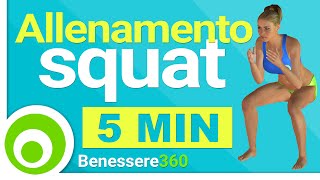 Esercizi Squat per Glutei e Cosce  Allenamento a Casa  5 Minuti [upl. by Arimat]