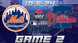 10624 New York Mets vs Philadelphia Phillies NLDS Game 2 Game Audio  MLB Playoffs Cast amp Chat [upl. by Aenat]