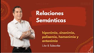 Relaciones semánticas Sinonimia PolisemiaHomonimiaAntonimia HiperonimiaHiponimia Cohiponimia [upl. by Alyose583]