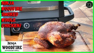 NINJA WOODFIRE OUTDOOR GRILL SMOKED WHOLE CHICKEN Ninja Woodfire Grill Recipes [upl. by Hardin]