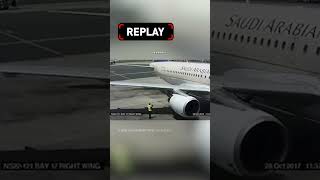 Engine Exhaust Eejitry Jet BLAST blows person across airport ramp [upl. by Evol33]