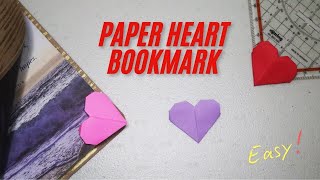 HOW TO MAKE PAPER HEART BOOKMARKS  ORIGAMI HEART BOOKMARK  VALENTINES DAY AND MOTHERS DAY [upl. by Opal]