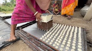 Rural Indias Traditional Masoor Dal Bori Making  Indian Food [upl. by Macknair663]