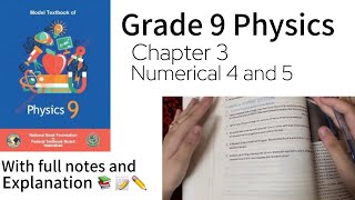 Physics Class 9 chapter 3 numerical 1 and 2 National Book Foundation New book [upl. by Allebram275]