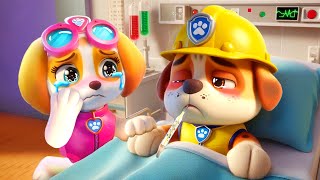 Paw Patrol The Mighty Movie  RUBBLE Is Sick Please Dont Leave Us Very Sad Story  Rainbow 3 [upl. by Aysahc]