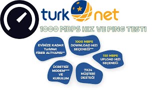 TurkNet GigaFiber Hız Testi ve Ping Testleri 1000 Mbps [upl. by Fernande]