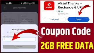 Airtel Free data tricks  Airtel coupon code  Airtel Coupon Code Airtel Free Data Code  Anokha [upl. by Anahoj]