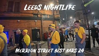 Leeds City Centre Night Life Walk  Best Bars On Merrion Street Northern Quarter  21124 England [upl. by Halsted]