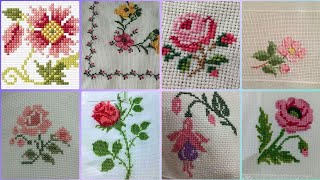 Floral cross stitch Hand embroidery thick cotton  Beautifull Hand cross stitch [upl. by Ylehsa]