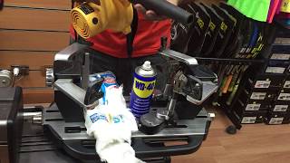 stringing tennis racket how to clean your stringing machineازاي انضف مكنه الشد 🤔 [upl. by Corso]