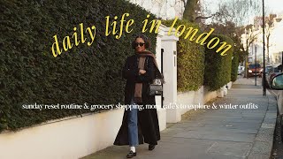 life in London  Sunday reset grocery shopping winter outfits amp Wes Anderson Exhibition [upl. by Nywra]