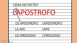 APOSTROFO SPIEGAZIONE  CLASSE SECONDA [upl. by Durware]