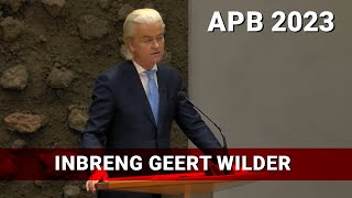 Algemene politieke beschouwingen inbreng Geert Wilders 2023 [upl. by Ormand]